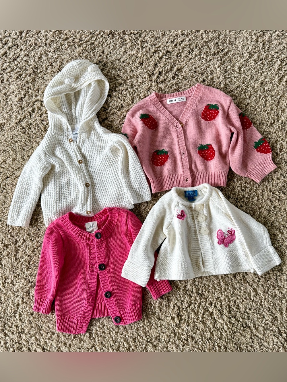 Baby Girl Knit Cardigan 4 piece Bundle